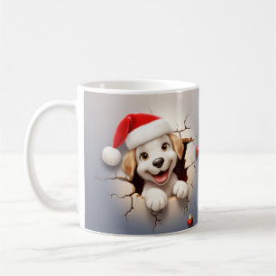 3D Puppy Christmas  Coffee Mug