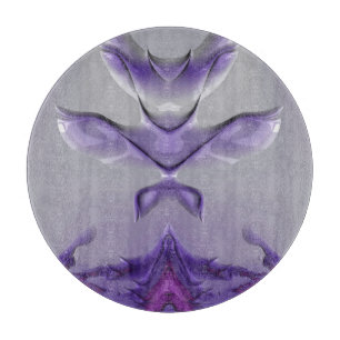 3D purple and white original fractal design Cutting Board