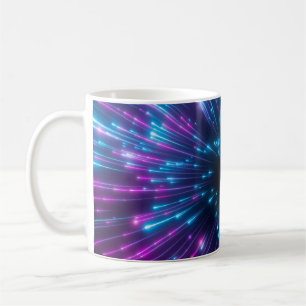 3d, purple fireworks, big bang, galaxy, abstract c coffee mug
