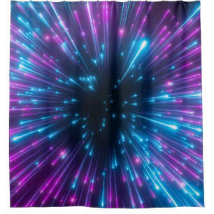 3d, purple fireworks, big bang, galaxy, abstract c shower curtain