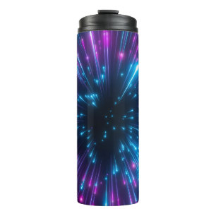 3d, purple fireworks, big bang, galaxy, abstract c thermal tumbler