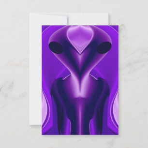3D Purple Rainbow Dreams , Alien Card