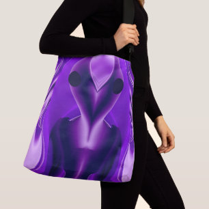 3D Purple Rainbow Dreams , Alien Crossbody Bag