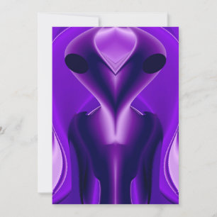 3D Purple Rainbow Dreams , Alien Holiday Card