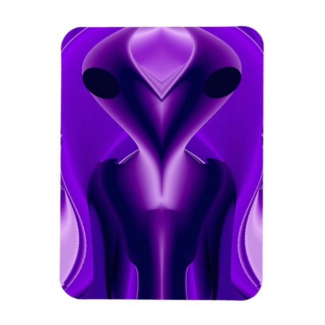 3D Purple Rainbow Dreams , Alien Magnet (Vertical)