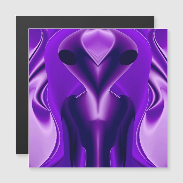 3D Purple Rainbow Dreams , Alien Magnetic Invitation (Front/Back)