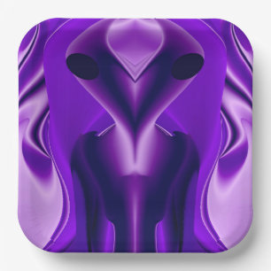 3D Purple Rainbow Dreams , Alien Paper Plate