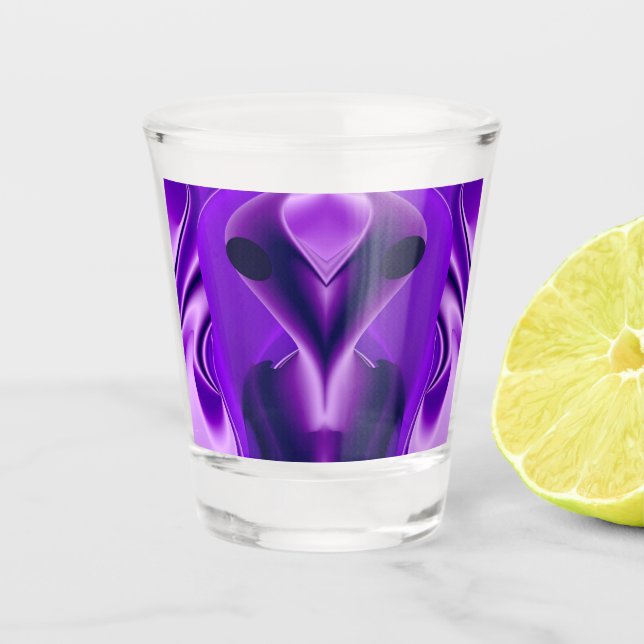 3D Purple Rainbow Dreams , Alien Shot Glass (Front)