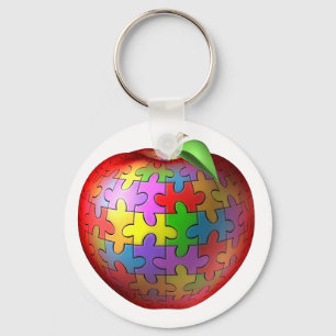 3D Puzzle Apple Key Ring