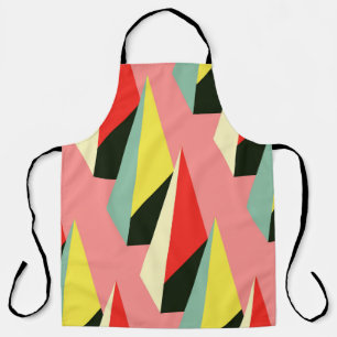 3D Pyramids: Retro Geometric Vintage. Apron