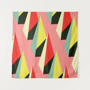 3D Pyramids: Retro Geometric Vintage. Tapestry