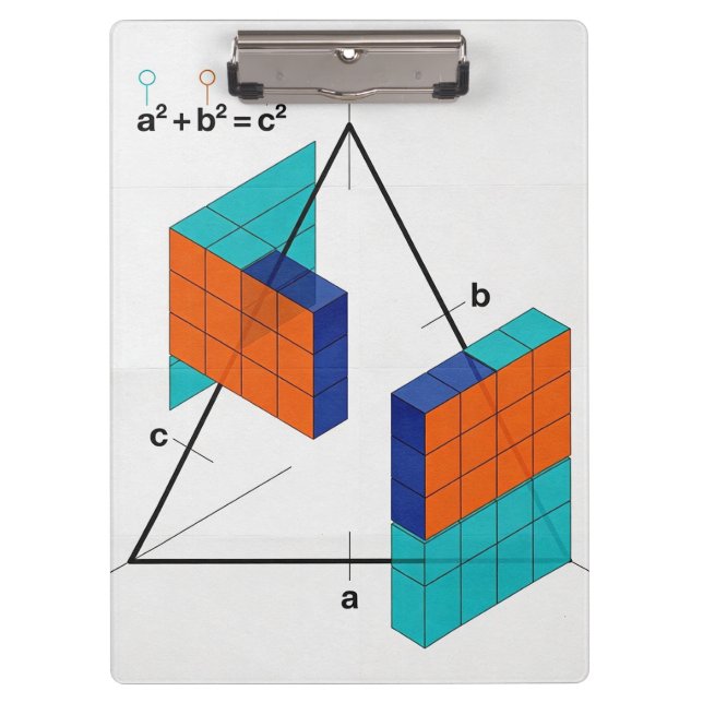 3D Pythagorean Theorem Math Clipboard (Front)