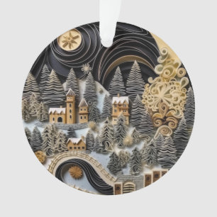 3d Quilling Effect Christmas Village Ornament