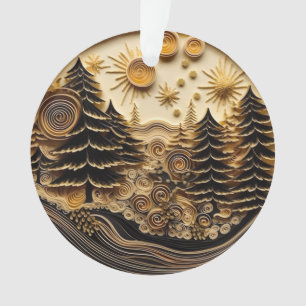 3d Quilling Effect Forest Ornament