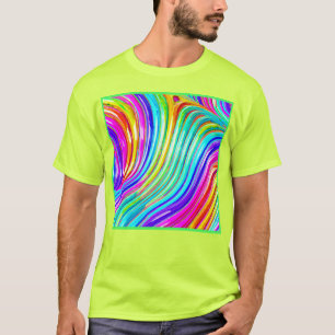 3D Rainbow-hued Abstraction Pattern T-Shirt