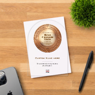 3D Realistic Bronze Medal Custom Editable Award Acrylic Invitations