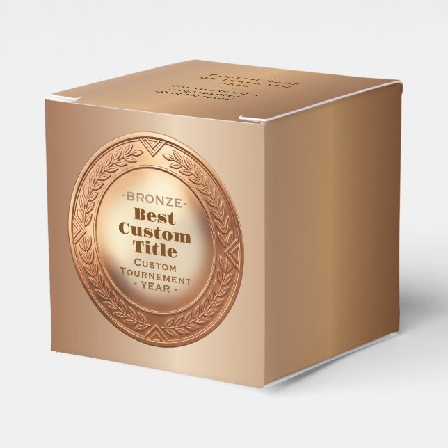 3D Realistic Bronze Medal Custom Editable Award Favour Box (Front Side)