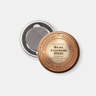 3D Realistic Bronze Medal Custom Editable Award Magnet