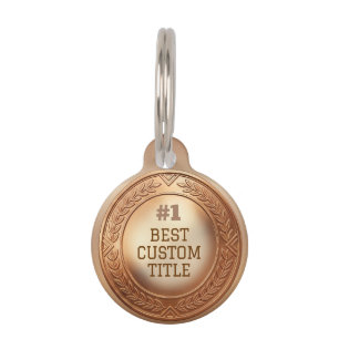 3D Realistic Bronze Medal Custom Editable Award Pet Tag