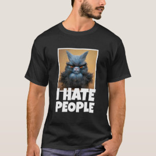 3d Realistic Cat Grouches For Coffee I Hate People T-Shirt