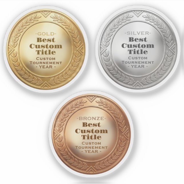 3D Realistic Gold Medal Custom Editable Award (Front)