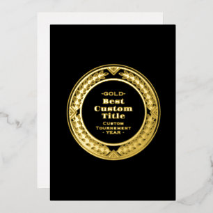 3D Realistic Gold Medal Custom Editable Award