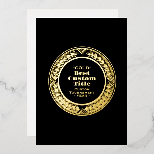 3D Realistic Gold Medal Custom Editable Award (Front/Back)