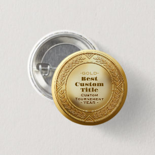 3D Realistic Gold Medal Custom Editable Award 3 Cm Round Badge