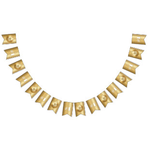 3D Realistic Gold Medal Custom Editable Award Bunting