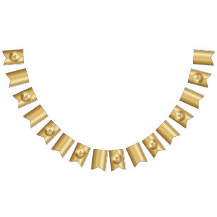 3D Realistic Gold Medal Custom Editable Award Bunting
