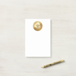 3D Realistic Gold Medal Custom Editable Award Post-it Notes