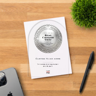 3D Realistic Silver Medal Custom Editable Award Acrylic Invitations