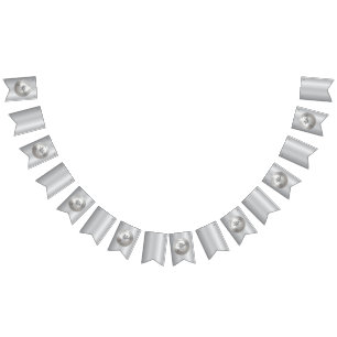 3D Realistic Silver Medal Custom Editable Award Bunting