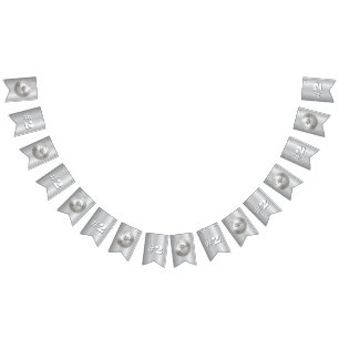 3D Realistic Silver Medal Custom Editable Award Bunting