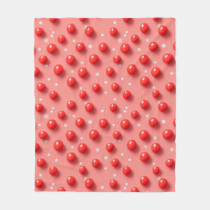 3D Red and White Polka Dots Pattern  Fleece Blanket