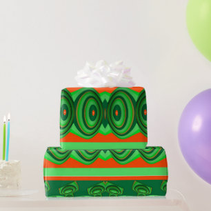 ~ 3D Red Green Fractal ~ Christmas  Wrapping Paper