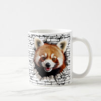 3D Red Panda Wall Break Art – Realistic Safari