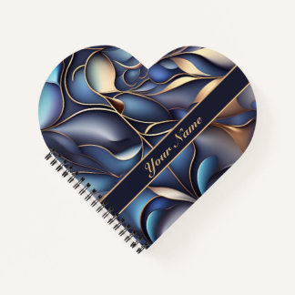 3D Refueling pattern blue gold Notebook
