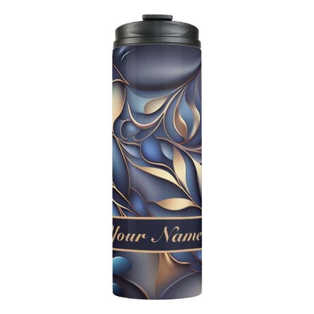 3D Refueling pattern blue gold Thermal Tumbler (Front)