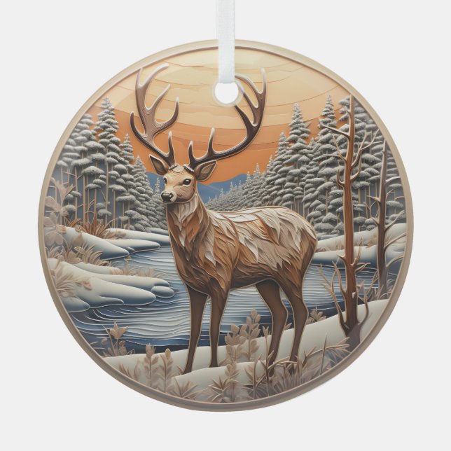  3D Reindeer Christmas Ornaments (Front)