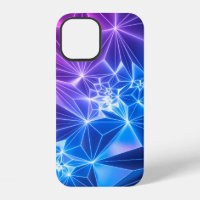 3d render, pink blue neon geometric background, po