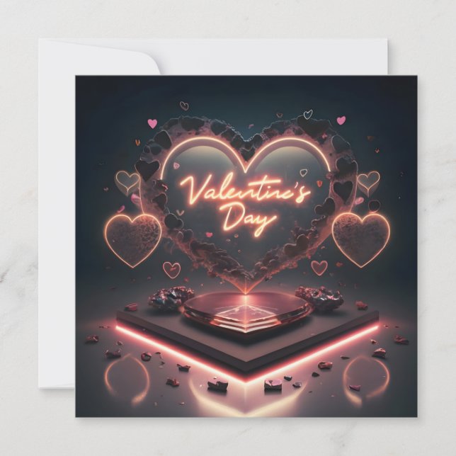 3d render with text Happy Valentine's Day Holiday Card (Front)
