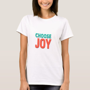 3D Rendered Text Graphic – “CHOOSE JOY” in Teal an T-Shirt