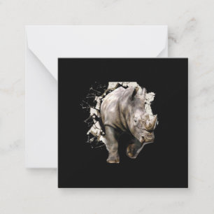 3d Rhino - African Safari Animal Rhinoceros Card