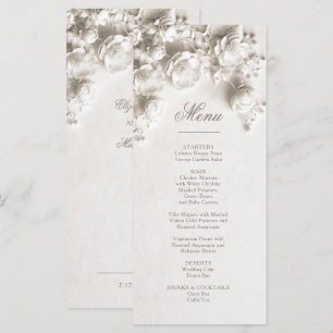 3D Roses Ivory Sculptural Flowers Menu