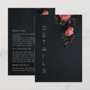3D Roses Wildflowers Dark Moody Enclosure Card