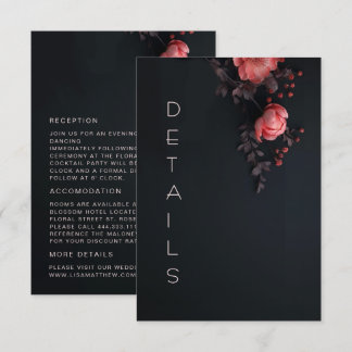 3D Roses Wildflowers Dark Moody Enclosure Card