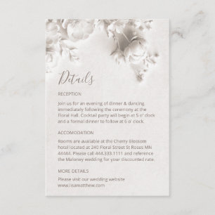 3D Roses Wildflowers White Enclosure Card