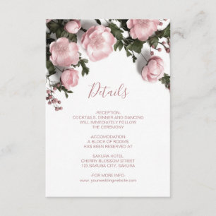 3D Roses Wildflowers White Enclosure Card