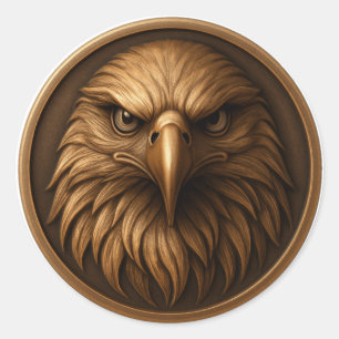 3D Royal Eagle Head Medallion Style Sticker